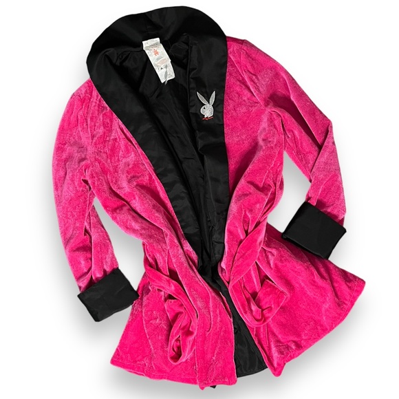 Playboy Pink Sexy Girlfriend Velvet Robe - Picture 1 of 10